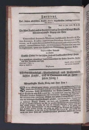 Zweytens.