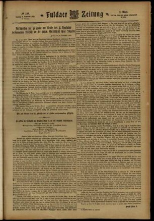 Zweite Ausgabe vom Samstag, den 09. November 1912.