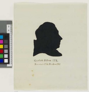 Garlieb Sillem. I.U.L. Secretair 1764. Sindicus 1767. : [Schattenriss]