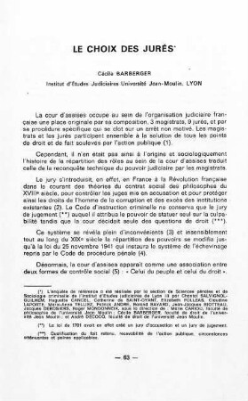 63-94, Le choix de jurés