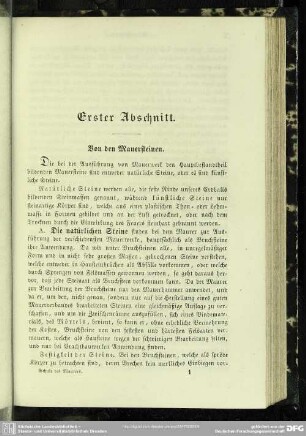 Erster Abschnitt. Von den Mauersteinen