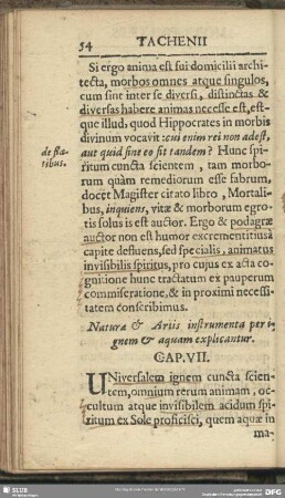 Naturae & Artis instrumenta per ignem & aquam explicantur. Cap. VII