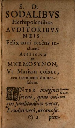 R.P. Maximiliani Sandaei E Societ. Iesu Doct: Theol: Maria Gemma Mystica