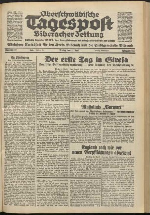 Oberschwäbische Tagespost : Biberacher Zeitung