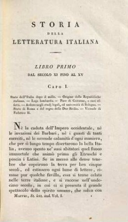 Storia della letteratura italiana dall'origine della lingua fino al secolo XIX. 1