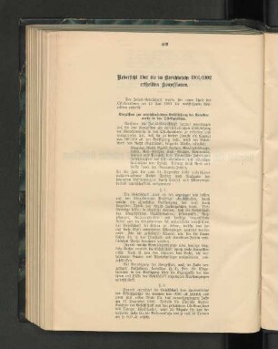 Uebersicht über die im Berichtsjahr 1901/1902 ertheilten Konzessionen.