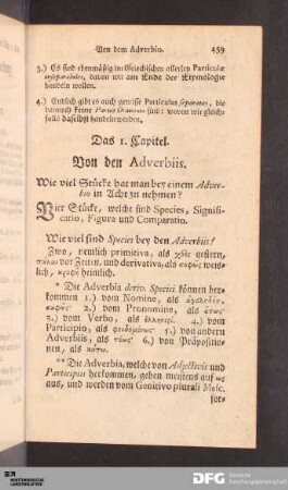 Das 1. Capitel. Von den Adverbiis