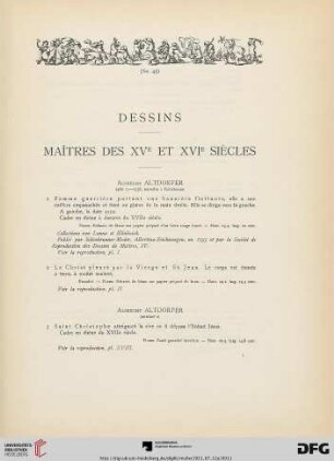 Dessins – Maîtres des XVe et XVIe siècles (Nr. 1212)