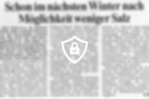 Schon im nächsten WInter nach Möglichkeit weniger Salz
