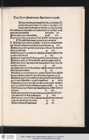 2. Taxae sacrae Penitentiariae Apostolicae [Rom: Johann Besicken, um 1495]