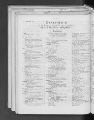 Anlage 14. Verzeichniß der bis Ende 1896 beim Vereine angemeldeten unterstützenden Mitglieder.