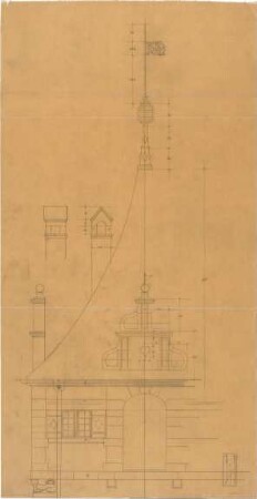 Seidl, Gabriel von; Steinach; Schlossneubau - Dachspitze (Abwicklung, Details)