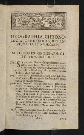 703-745, Scriptores Geographici et Topographici - Scriptores Antiquitatum