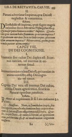Caput VIII. De Dei Cognitione.
