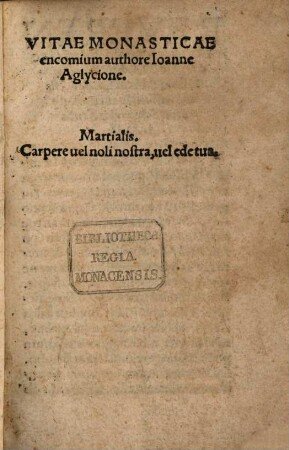 Vitae monasticae encomium