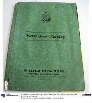 Kurzwarenkatalog der Firma William Prym GmbH