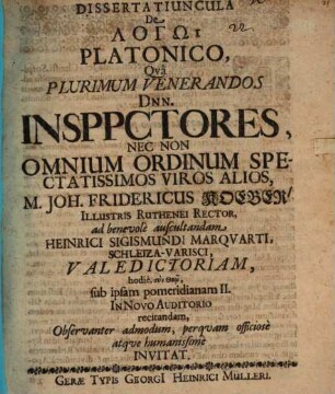 Dissertatiuncula de logō Platonico