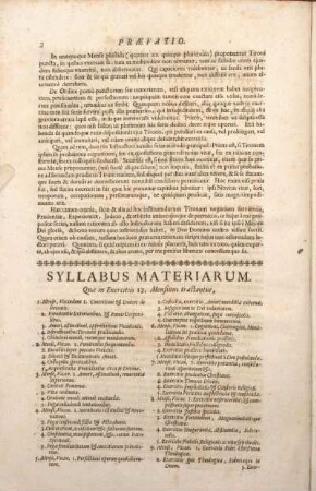 Syllabus Materiarum. Quae in Exercitiis 12. Mensium tractantur.