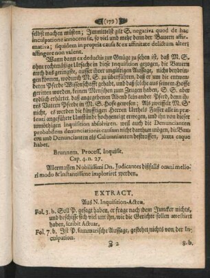 Extract. Aus N. Inquisition-Acten.