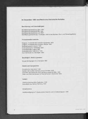 Im Dezember 1993 veröffentlichte Statistische Berichte