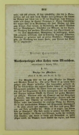 Vierter Haupttheil. Anthropologie oder Lehre vom Menschen