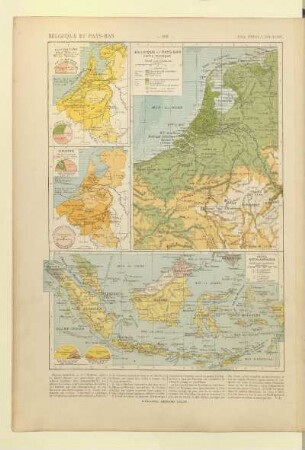 Belgique et Pays-Bas Carte physique, Agriculture, Industrie, Indes néerlandaises