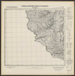 Messtischblatt 5865 = 3381 : Rosenthal in Schlesien, heute Różanka, Polen, 1938 : Messtischblatt 5865 = 3381 : Rosenthal in Schlesien. - Vorläuf., behelfsmäßige Ausg. in Photoalgraphie, aufgen. 1938. - [Berlin] : Reichsamt für Landesaufnahme, 1938. - 1 Kt. : einfarbig. - Mit Zeichenerkl., Höhenlinien u. Höhenang. - Mit Planzeiger