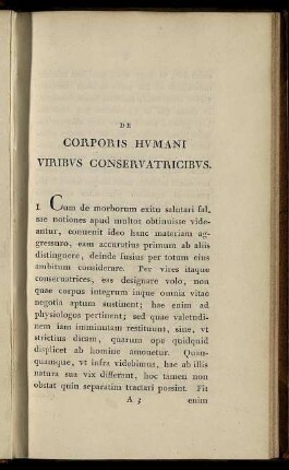 De Corporis Humani Viribus Conservatricibus.