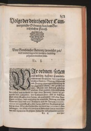 Volgt der dritt theyl der Cammergerichts Ordnung