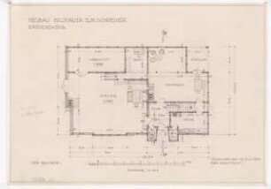 Haus Bildhauer C. M. Schreiner, Düsseldorf-Kaiserswerth: Grundriss EG 1:100