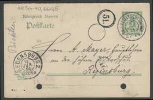 Brief von Wolfgang Puchtler an Anton Mayer
