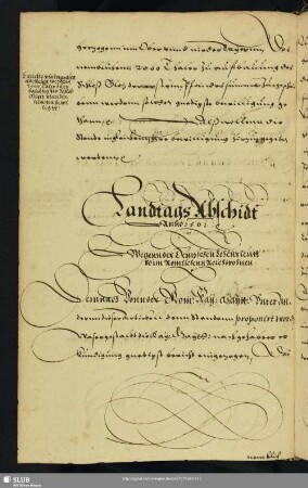 Landtags Abschidt Anno 1561
