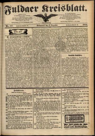Dritte Ausgabe vom Samstag, den 03. Dezember 1904.