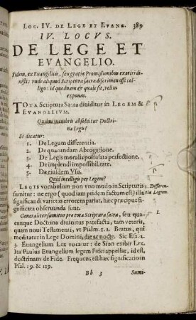 IV. Locus. De Lege Et Evangelio.