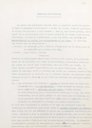 57-66, Grammaire relationnelle