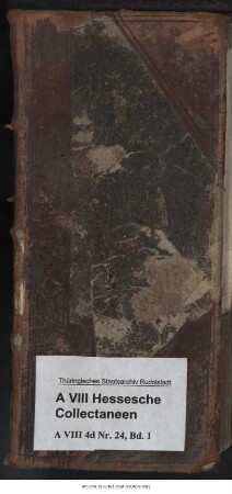 Diarium [Tagebuch] zu einer Briefregistrande einer nicht bezeichneten Schwarzburg-Rudolstädtischen Registratur, 1735 - 1739