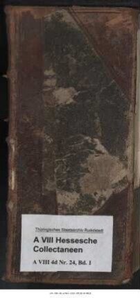 Diarium [Tagebuch] zu einer Briefregistrande einer nicht bezeichneten Schwarzburg-Rudolstädtischen Registratur, 1735 - 1739