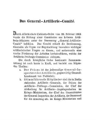 VI.Das General-Artillerie-Comité