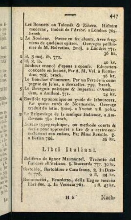 447, Libri Italiani
