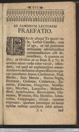Ad Candidum Lectorem Praefatio