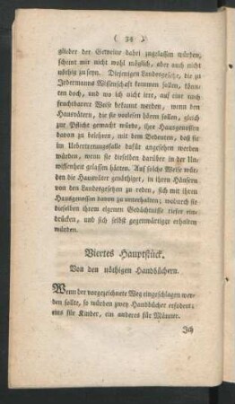 Viertes Hauptstück. Von den nöthigen Handbüchern.