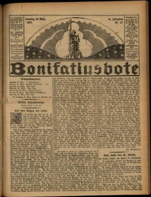 Erste Ausgabe vom Sonntag, den 20. März 1927.