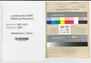 Entnazifizierung Heinz Weidemann , geb. 22.06.1910 (Ingenieur)