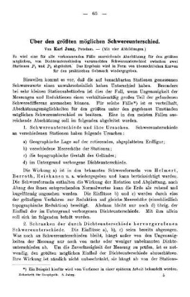 Über den größten möglichen Schwereunterschied