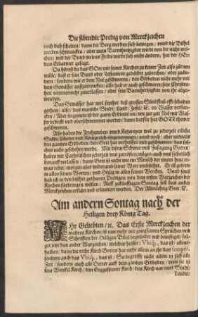 Am andern Sontag nach der Heiligen drey König Tag.