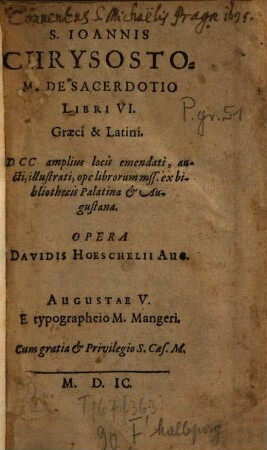De Sacerdotio : libri VI
