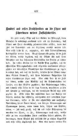 Hundert und erstes Sendschreiben an die Lehrer und Lehrerinnen meines Aufsichtskreises