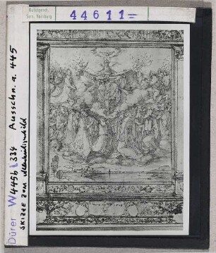 Albrecht Dürer: Entwurf für Allerheiligenbild, Detail. Chantilly, Musée Condée