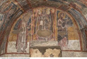 Freskenzyklus mit Christus und Heiligen, Die heilige Margareta, der Erzengel Michael und Johannes der Täufer