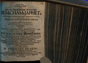 Sēder benê Noaḥ Šēm Ḥām Yāfēt Sive Ordo Filiorum Noachi Sem, Cham, Japhet